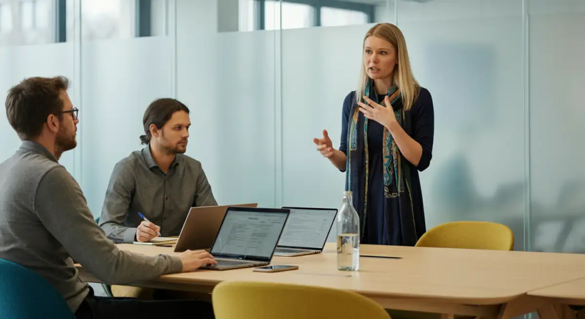 Team diskutiert Liquiditätsmanagement